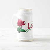 Lotus mod stein bierpul (Voorkant links)