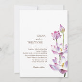 Lotus Moderne Mooie Bloemige Bruiloft  Kaart (Voorkant)