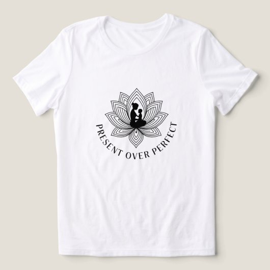 Lotus Moeder Kind Present Mantra Kunst Tri-Blend Shirt (Design voorkant)
