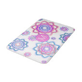 Lotus Monogram Abstract Roze Pastel Groen Patroon Badmat (Gekanteld)