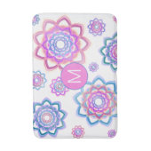 Lotus Monogram Abstract Roze Pastel Groen Patroon Badmat (Voorkant Verticaal)