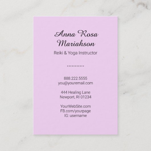 *~* Lotus Moon Energy Healer Yoga Nirvana Reiki Visitekaartje (Achterkant)