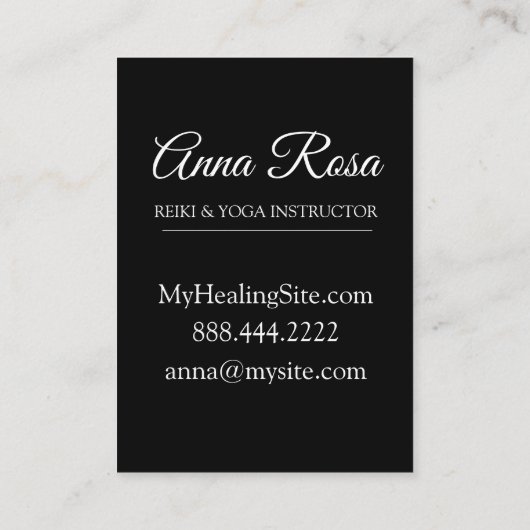 *~* Lotus Moon Stars Sacred Symbool to Nirvana Yog Visitekaartje (Achterkant)