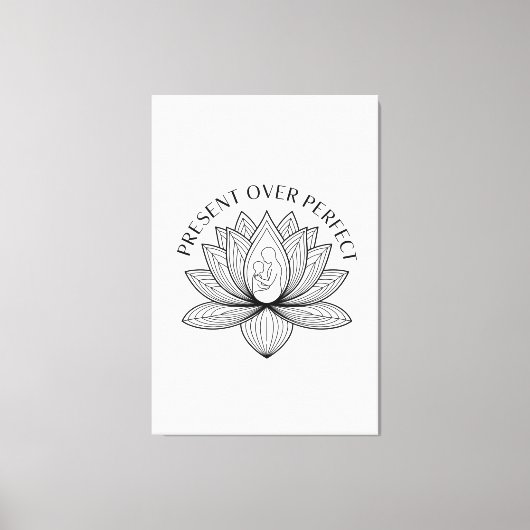 Lotus Mother Child Present Mantra Art Canvas Afdruk (Voorkant)