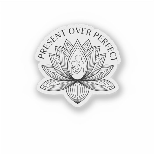 Lotus Mother Child Present Mantra Art Sticker (Voorkant)