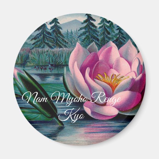 Lotus Nam Myoho Renge Kyo Boeddhist Magneet (Voorkant)
