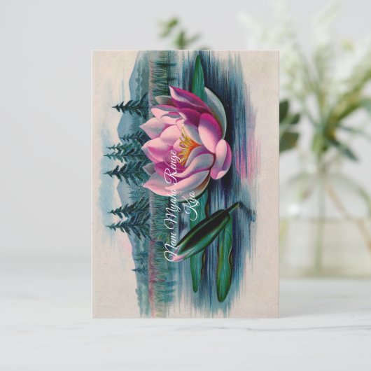 Lotus Nam Myoho Renge Kyo Buddhist Kaart (Staand voorkant)