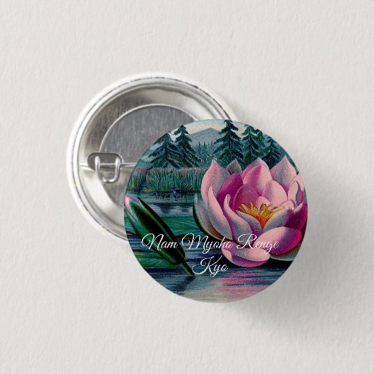 Lotus Nam Myoho Renge Kyo Buddhist Pin Button (Voorkant /achterkant)