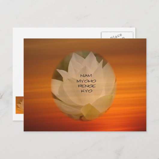 Lotus "Nam Myoho Renge Kyo" SGI Boeddhistisch Brie Briefkaart (Voorkant / Achterkant)