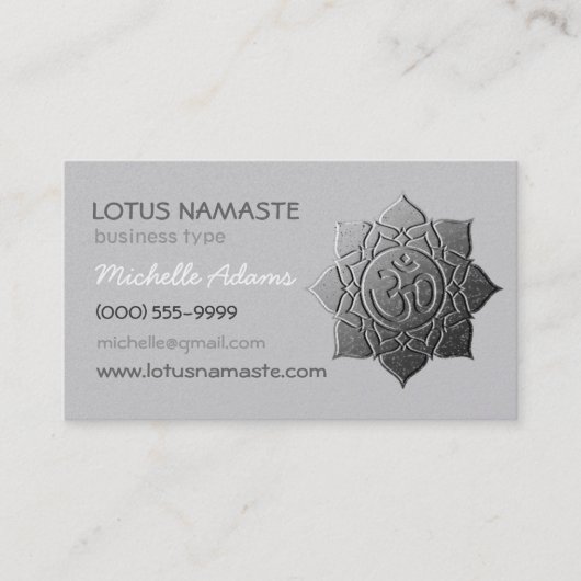 Lotus Namaste Om (Aum) Afsprakenkaartje (Voorkant)