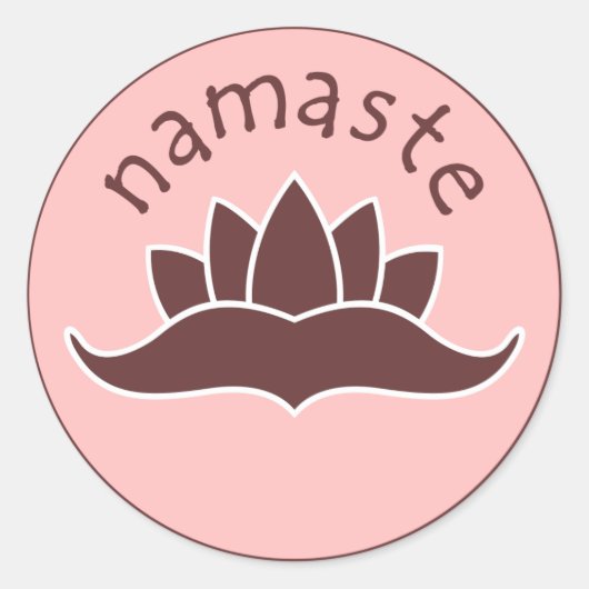Lotus Namaste Ronde Sticker (Voorkant)