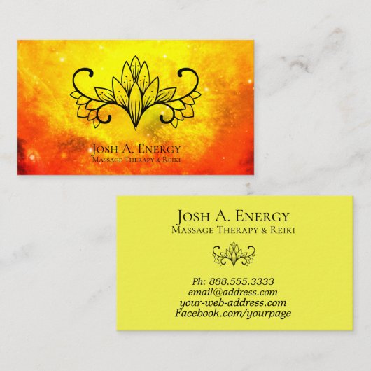 *~* Lotus Nebula Universe Gold Oranje Galaxy Visitekaartje (Voorkant / Achterkant)