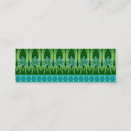 LOTUS NOUVEAU BLAUW GROENE SCHERM MINI VISITEKAARTJE (Voorkant)