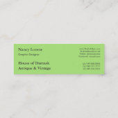 LOTUS NOUVEAU BLAUW GROENE SCHERM MINI VISITEKAARTJE (Achterkant)