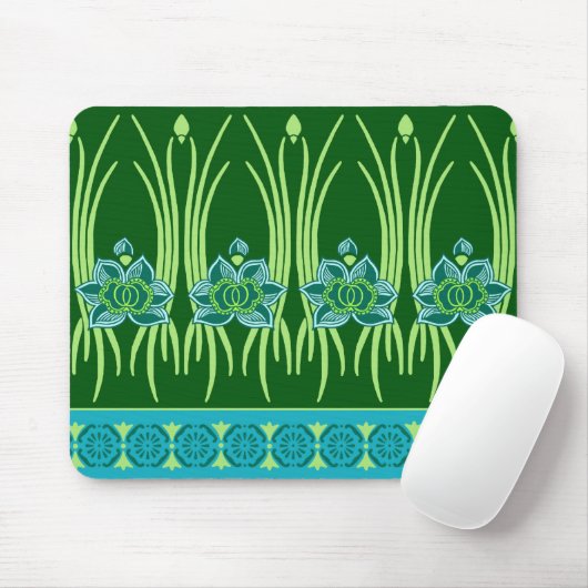 LOTUS NOUVEAU BLAUW GROENE SCHERM MUISMAT (Met muis)
