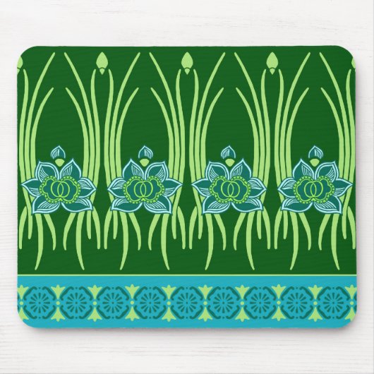 LOTUS NOUVEAU BLAUW GROENE SCHERM MUISMAT (Voorkant)