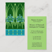 LOTUS NOUVEAU BLAUW GROENE SCHERM VISITEKAARTJE (Voorkant / Achterkant)