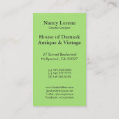 LOTUS NOUVEAU BLAUW GROENE SCHERM VISITEKAARTJE (Achterkant)