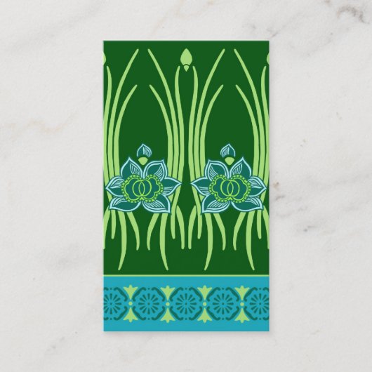 LOTUS NOUVEAU BLAUW GROENE SCHERM VISITEKAARTJE (Voorkant)