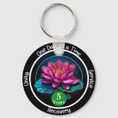 Lotus Nuchterheids Chip | Aangepaste 12-Stappen Me Sleutelhanger (Voorkant)
