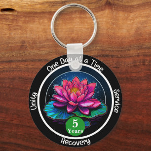 Lotus Nuchterheids Chip   Aangepaste 12-Stappen Me Sleutelhanger