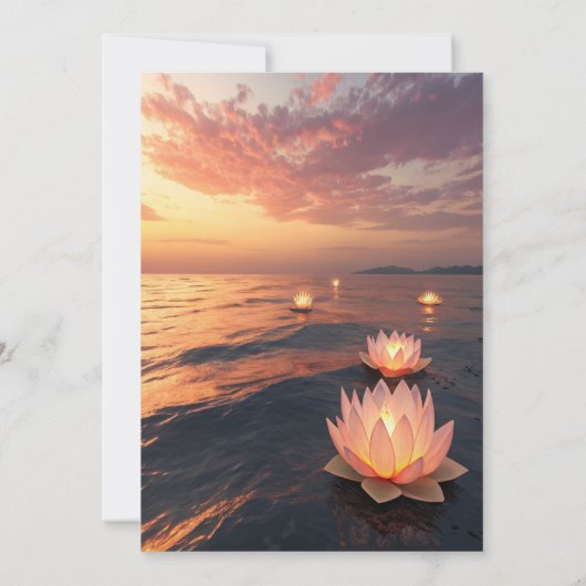 Lotus Ocean Sunset Retirement Party Kaart (Achterkant)