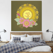 Lotus of the OM - Wrapped Canvas Afdruk (Insitu (Slaapkamer))