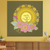 Lotus of the OM - Wrapped Canvas Afdruk (Insitu (Woonkamer))