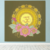 Lotus of the OM - Wrapped Canvas Afdruk (Insitu (Houten vloer))