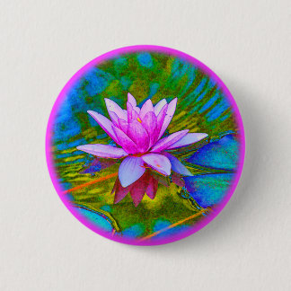 Lotus of Waterlily Elegant Flower Yoga Ronde Button 5,7 Cm
