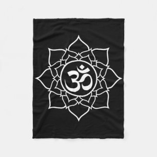Lotus Ohm Om Symbool Yoga Beginners Meditatie Desi Fleece Deken