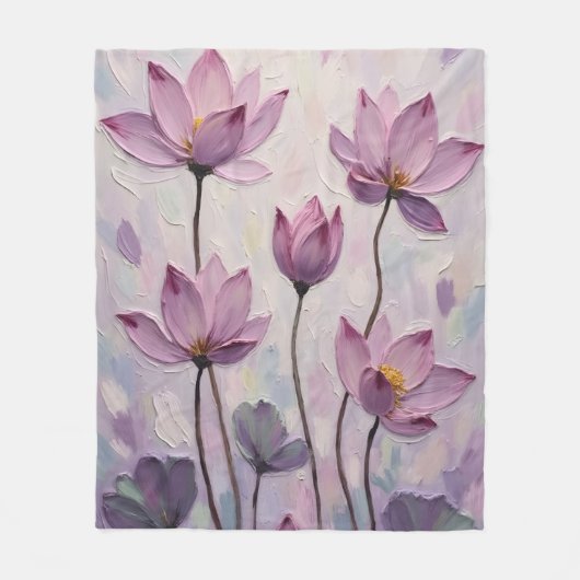 Lotus – Olie Schilderij Fleece Deken (Voorkant)