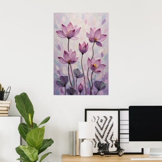Lotus – Olie Schilderij Poster (Thuiskantoor)