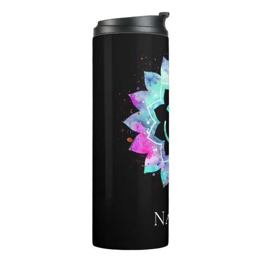 *~* Lotus OM AUM Symbol Waterverf Mandala Thermosbeker (Gedraaid links)