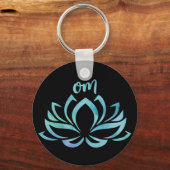 Lotus Om Blue Sleutelhanger (Voorkant)
