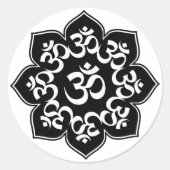 Lotus Om Design Ronde Sticker (Voorkant)