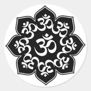 Lotus Om Design Ronde Sticker