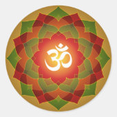 Lotus Om Design Ronde Sticker (Voorkant)