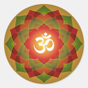 Lotus Om Design Ronde Sticker