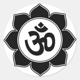 Lotus Om Design Ronde Sticker