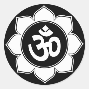Lotus Om Design Ronde Sticker