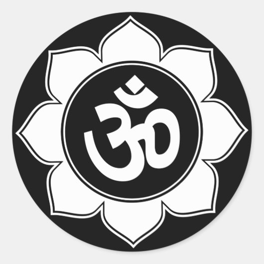 Lotus Om Design Ronde Sticker (Voorkant)