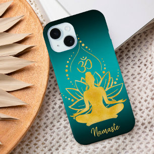 Lotus & OM – gepersonaliseerde naam minimalist iPhone 15 Case