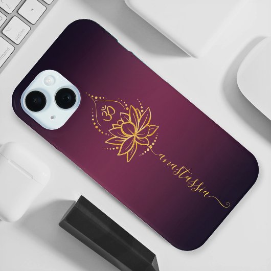 Lotus & OM – gepersonaliseerde naam minimalist Case-Mate iPhone Case