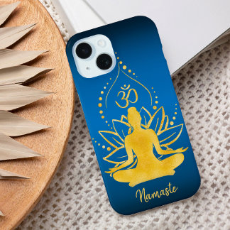 Lotus & OM – gepersonaliseerde naam minimalist iPhone 15 Case