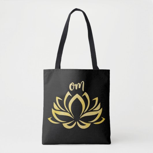 Lotus Om Goud Tote Bag (Voorkant)