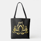 Lotus Om Goud Tote Bag (Achterkant)