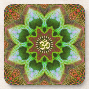 Lotus Om Mandala Geometric Art: Set 6 Drankjes Onderzetter