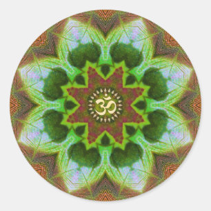 Lotus Om Mandala Geometrische Kunst Bord Ronde Sticker