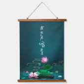 Lotus Om Mani Padme Hum Boeddhistische Mantra Hangend Wandkleed (Voorkant)